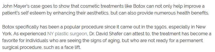 Botox Helps John Mayer Regain His Voice