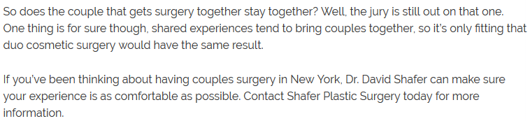 Couples Plastic Surgery on the Rise